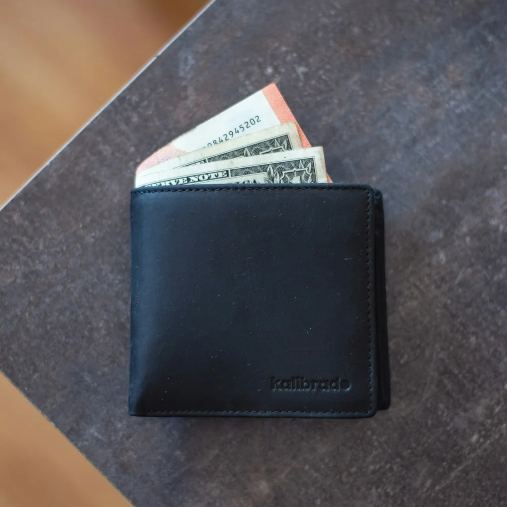 Heritage Bifold Leather Wallet – Midnight Black