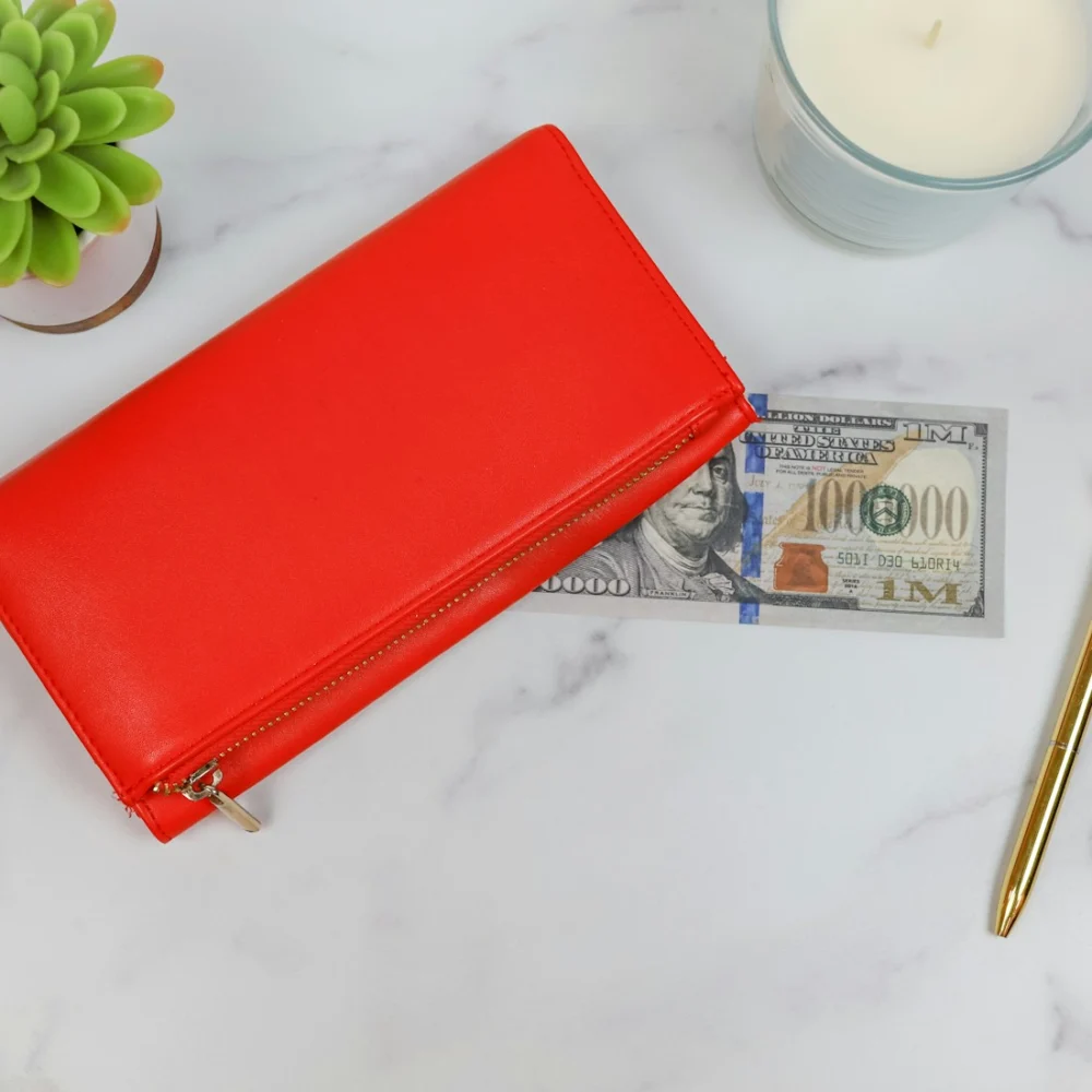 Rose Mini Wallet – Crimson Red